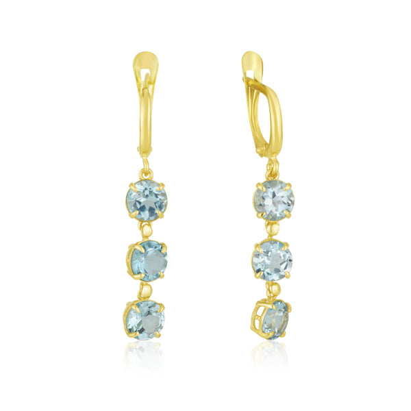 Amadora Long Earrings - Blue Topaz