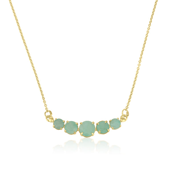 Amadora Necklace five stone - Natural Emerald