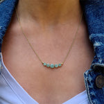 Amadora Necklace five stone - Natural Emerald