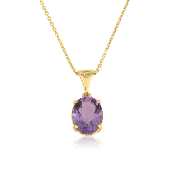 Amadora Oval Necklace - Amethyst