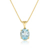 Amadora Oval Necklace - Blue Topaz