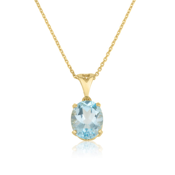 Amadora Oval Necklace - Blue Topaz