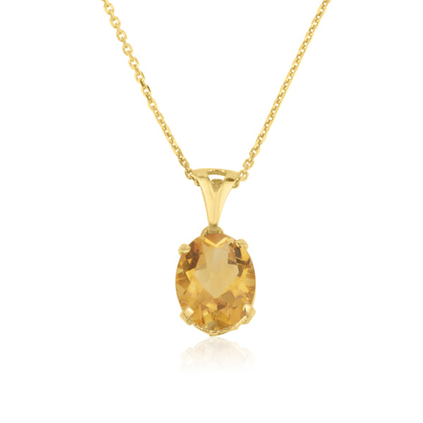 Amadora Oval Necklace - Citrine