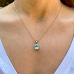 Amadora Oval Necklace - Blue Topaz