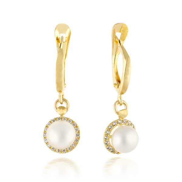 Gioia Long Earrings - Pearl