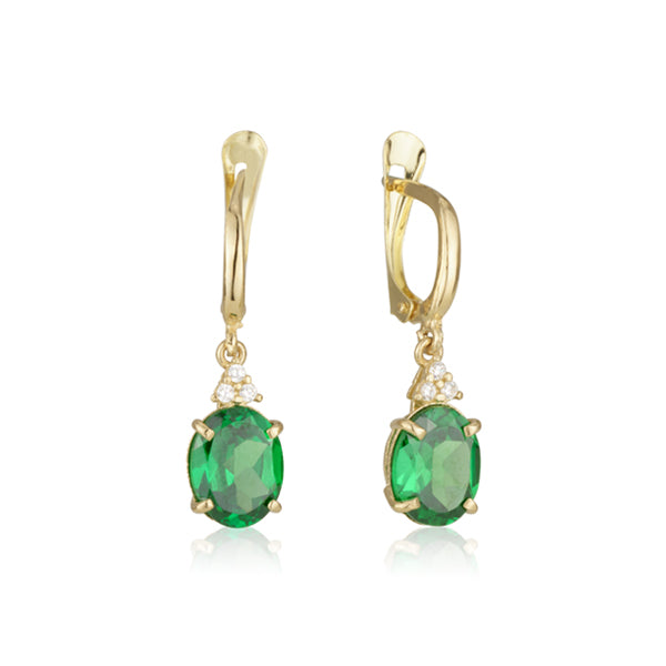 Patrizia Oval  Earrings - Emerald Spinel