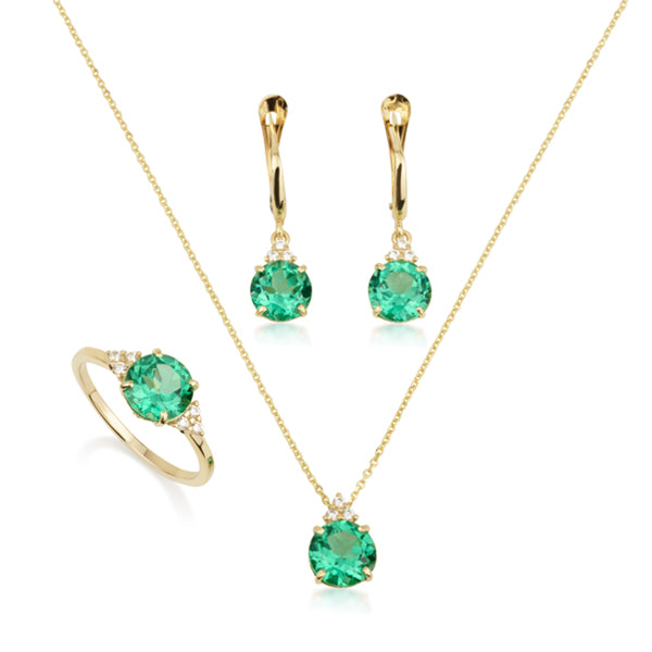 Patrizia Round Earrings - Light Emerald Spinel