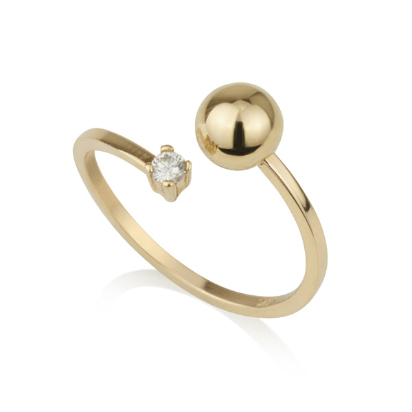Ring - ball with diamond