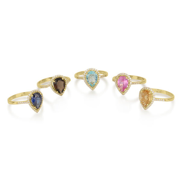 Vitalia - Drop Ring Pink spinel
