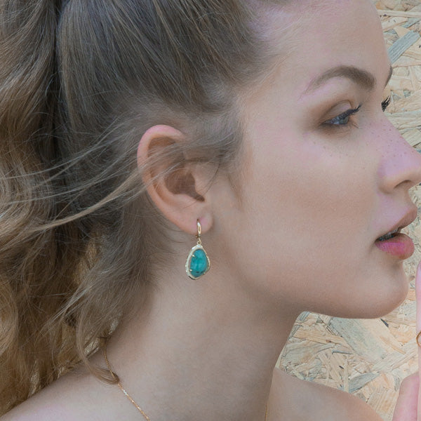Sandrino Earrings - Natural Emerald