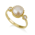 Bellissa - Pearl Ring with zircon