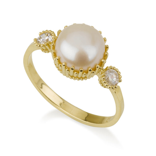 Bellissa - Pearl Ring with zircon