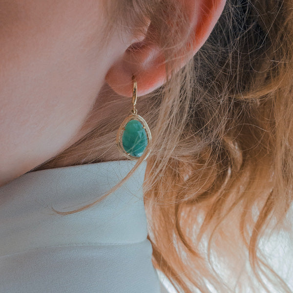 Sandrino Earrings - Natural Emerald