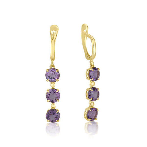 Amadora Long Earrings - Amethyst